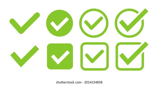 green checkmark sign vector icon. check mark tick checkbox. ok correct symbol isolated on white background
