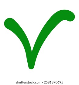 Green checkmark symbol, approval mark choice ok right positive green