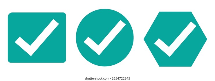 Marca de verificação verde, marca de verificação verde, ícone de marca de verificação botão definir. marca de verificação com ícone de caixa de verificação.