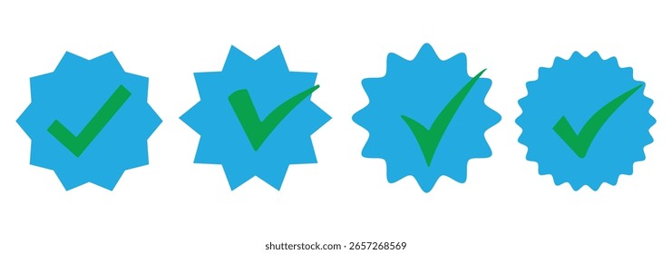 Marca de verificação verde, marca de verificação verde, ícone de marca de verificação botão definir. marca de verificação com ícone de caixa de verificação. Sinal de marca de seleção verde para aplicativo, site.