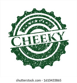 Green Cheeky distressed rubber seal with grunge texture