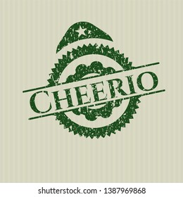 Green Cheerio distressed rubber grunge texture stamp svg