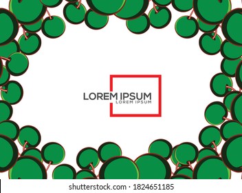 Green Cheery Fruit Space Background Vector