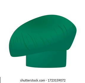 sombrero de chef verde. ilustración vectorial