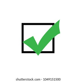 Green chek mark. Chekbox icon