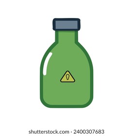 green chemical bottle with simple design