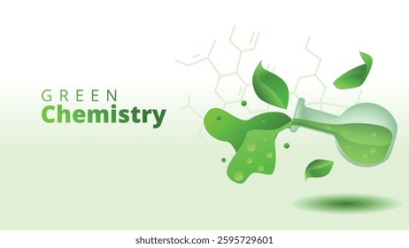 Green Chemistry concept. green manufacturing template scren size vector illustration