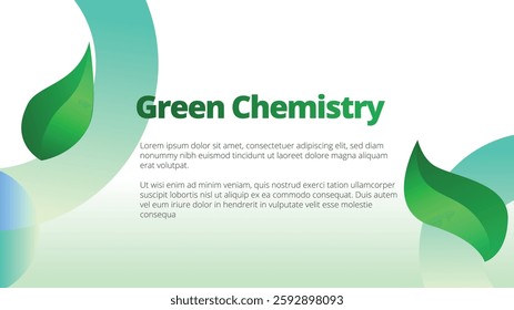 Green Chemistry concept. presentation templates corporate business annual report layout. abstract green leafs with line gradient clean look vector template 