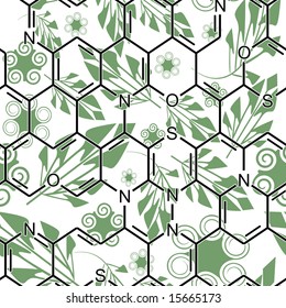 Green chemistry. Seamlessly vector wallpaper