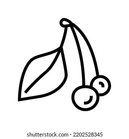 Symbol der grünen Kirschlinie, Vektorgrafik. grünes Kirschzeichen. isoliertes Kontursymbol