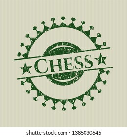 Green Chess distress rubber seal with grunge texture