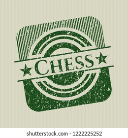 Green Chess distressed rubber grunge seal