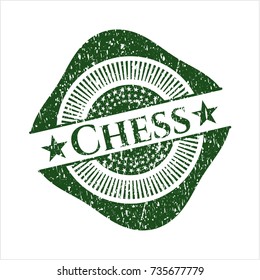 Green Chess grunge stamp