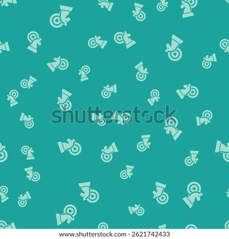 Green Chess icon isolated seamless pattern on green background. Business strategy. Game, management, finance.  Vector