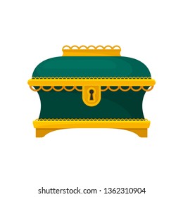 Green chest on white background. Vector illustration.