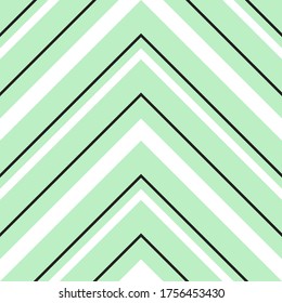 Green Chevron diagonal striped seamless pattern background suitable for fashion textiles, graphics