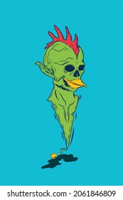 GRÜNE CHICKEN GOBLIN VEKTORKUNST