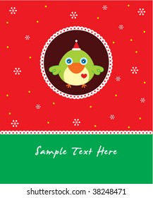 green chicken xmas greeting