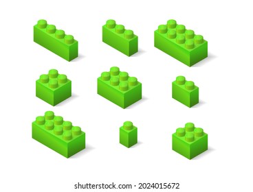 green children toys constructor isometric brick set