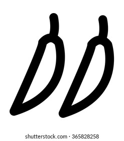 Green Chili Bold Line Vector Icon