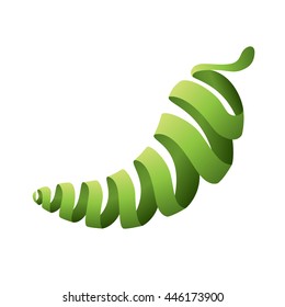 Green Chili coil on white background