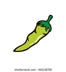 Green chili illustration vector