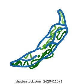 green chili pepper doodle icon sketch vector. green chili pepper sign. isolated symbol illustration