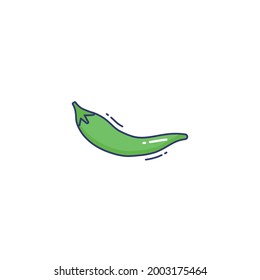 green chili pepper Icon Isolated On White Background 