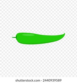 Green Chili pepper illustration on transparent background