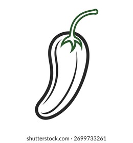 Grüne Chilischoten Umriss - Vektorgrafik