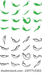 chile verde. símbolo del vector vegetal .