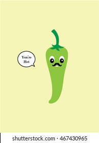 green chili you are hot fun card