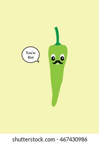 green chili you are hot fun card