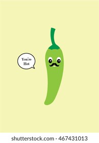 green chili you are hot fun card