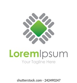 Green chip production technology business logo element icon 