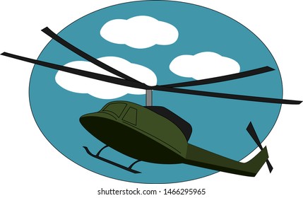 Green choper, illustration, vector on white background.