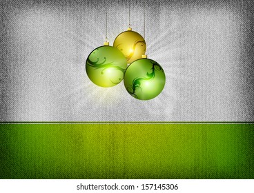 green christmas background with balls