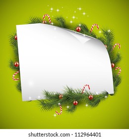 Green Christmas background with place for text