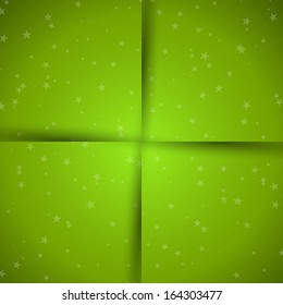 green christmas background with shadow and stars. christmas concept