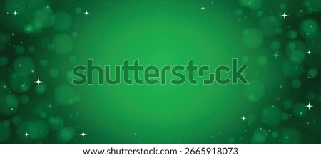 Green Christmas background with soft bokeh lights and sparkles. Perfect for holiday greeting cards, web banners, winter-themed promotions, and festive designs.