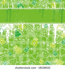 green christmas background, vector illustration