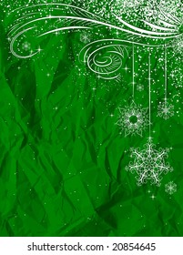green christmas background, vector illustration