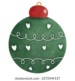 green christmas ball with christmas tree