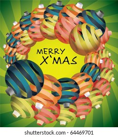 green Christmas ball vector background
