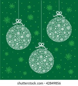 green christmas balls
