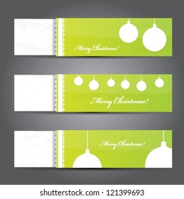 Green Christmas banner set