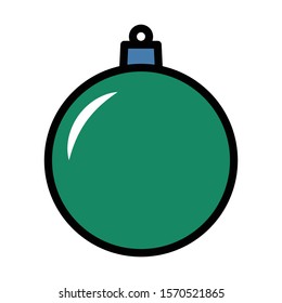 Green Christmas bauble icon isolated on white background. Christmas tree toy symbol modern, simple, vector, icon for website design, mobile app, ui. Vector Illustration