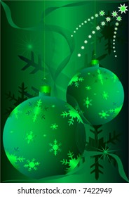 green christmas baubles