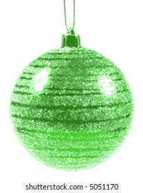 Green Christmas bulb isolated on white