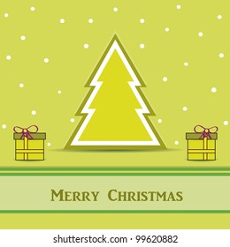 green christmas card. Vector Eps10